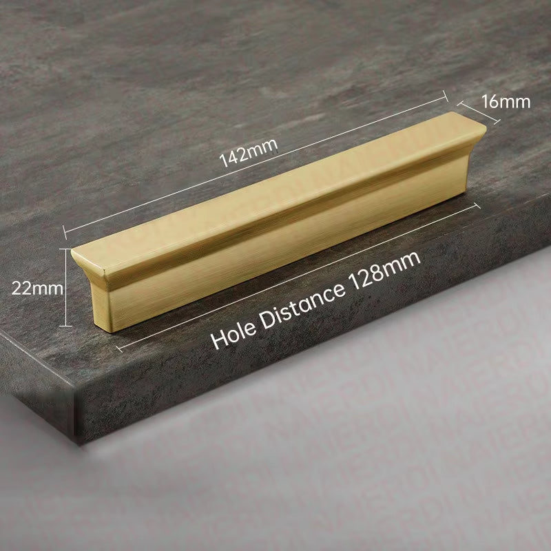 Brushed Gold Zinc Alloy Trapezoid Cabinet Handles Closets Cabinets Drawer Pulls by LookiDecor