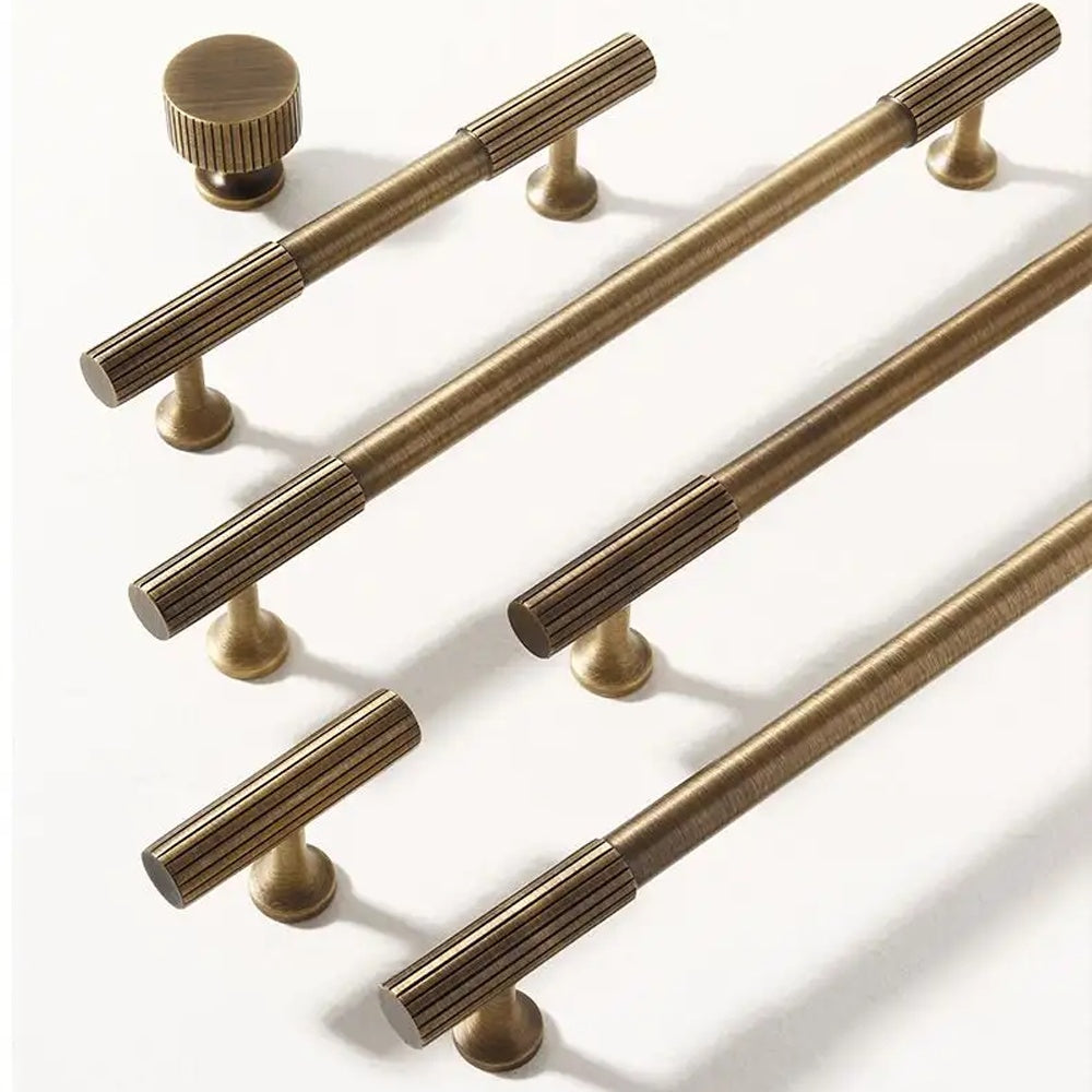 Stripe Pure Copper Antique Bronze Cabinet Handles by LookiDecor