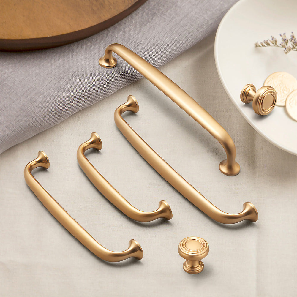 Classic Gold Bow Kitchen Drawer Cabinet Handles by LookiDecor