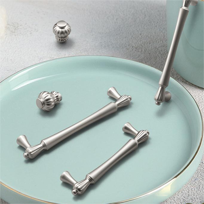Silver Bar Cabinet Handles and Drawer Pulls Handles for Kitchens Bedroom by LookiDecor