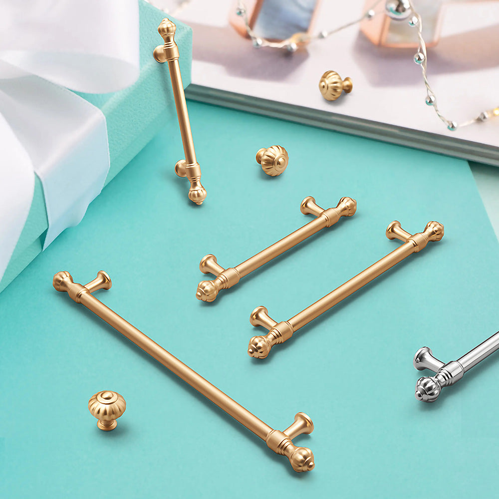 Gold Pumpkin Head Closets Door Cabinet Handles by LookiDecor