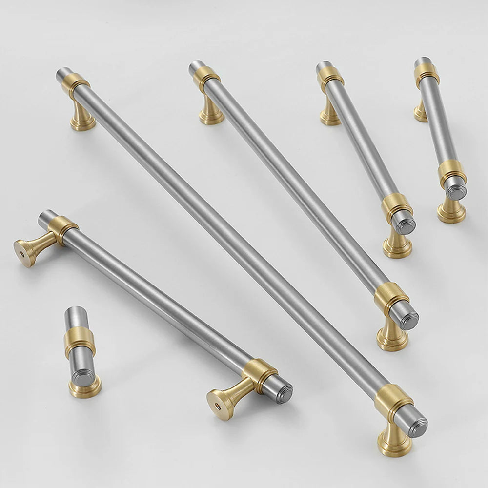 Modern Silver Stain Finish Kitchen Cabinet T Bar Handles Pulls by LookiDecor