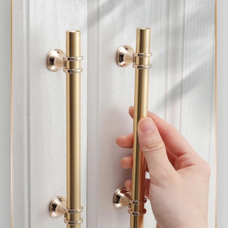 Gold Zinc Alloy European Style Cabinet Pull Handles for Kitchens by LookiDecor