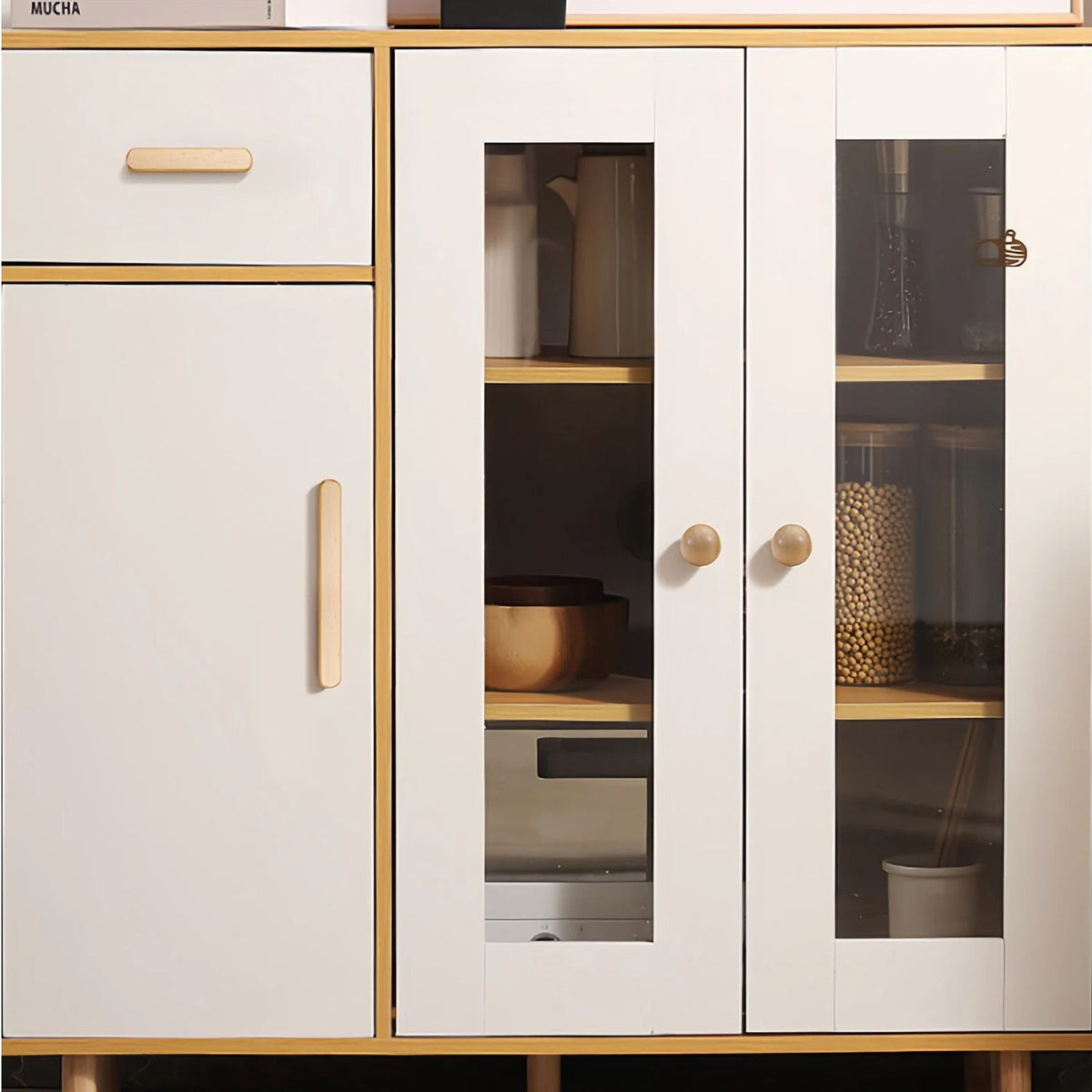 Modern Beech Cabinet Pulls for Kitchens by LookiDecor