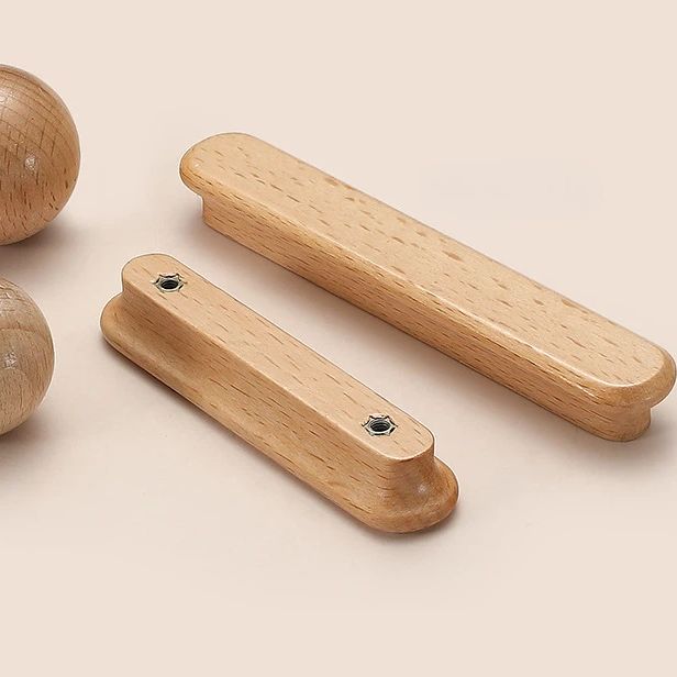 Modern Beech Cabinet Pulls for Kitchens by LookiDecor
