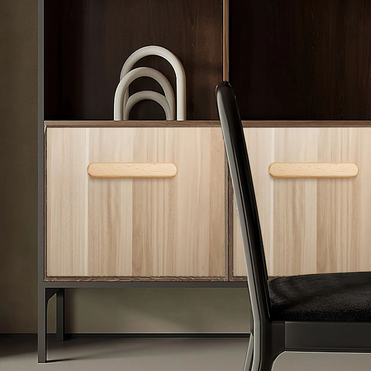 Modern Beech Cabinet Pulls for Kitchens by LookiDecor