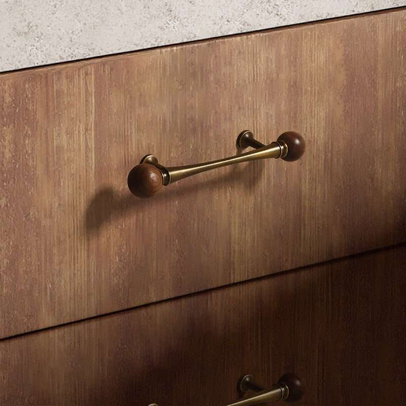 Retro Antique Bronze Walnut Brass Cabinet Handles for Kitchens by LookiDecor