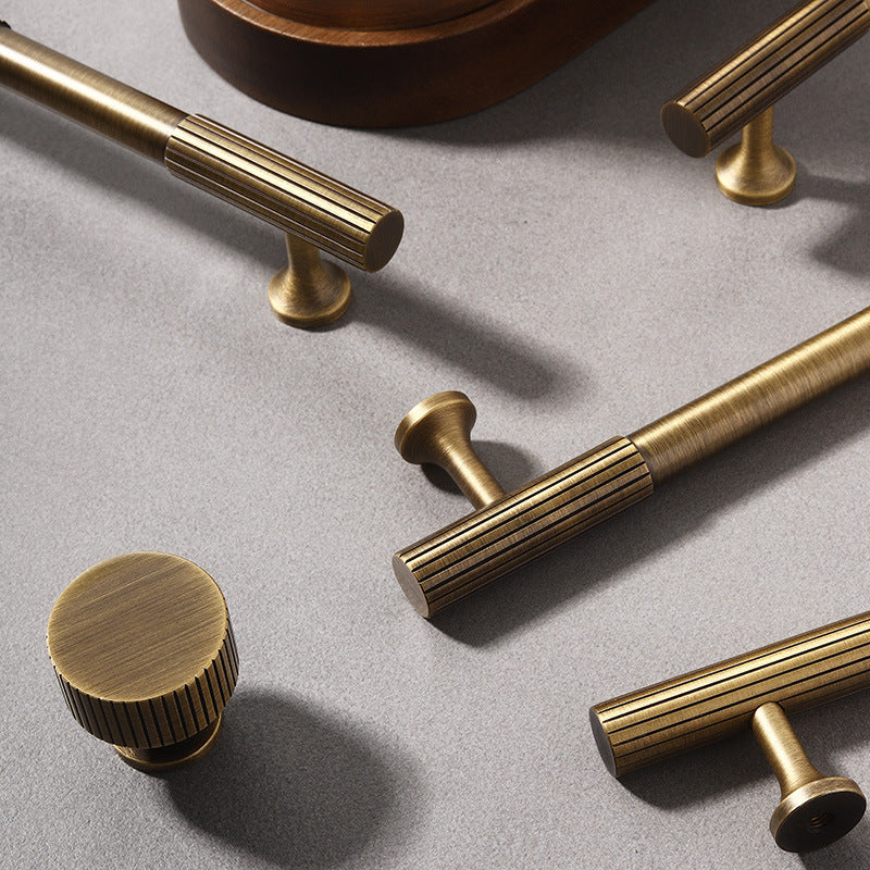 Stripe Pure Copper Antique Bronze Cabinet Handles by LookiDecor