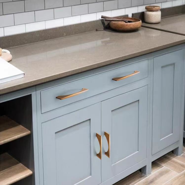 Aluminum Alloy Brushed Brass Bow Pull Cabinet Handles for Kitchens by LookiDecor