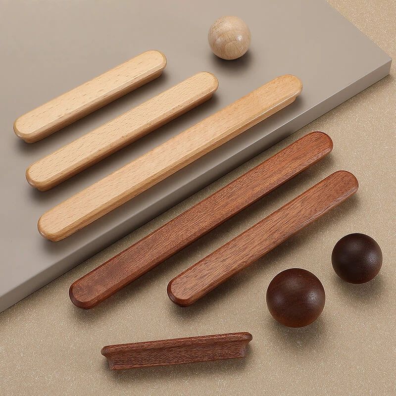 Modern Beech Cabinet Pulls for Kitchens by LookiDecor