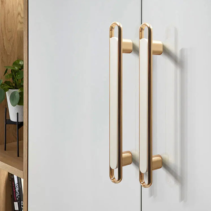 Modern White Zinc Alloy Cabinet Pulls