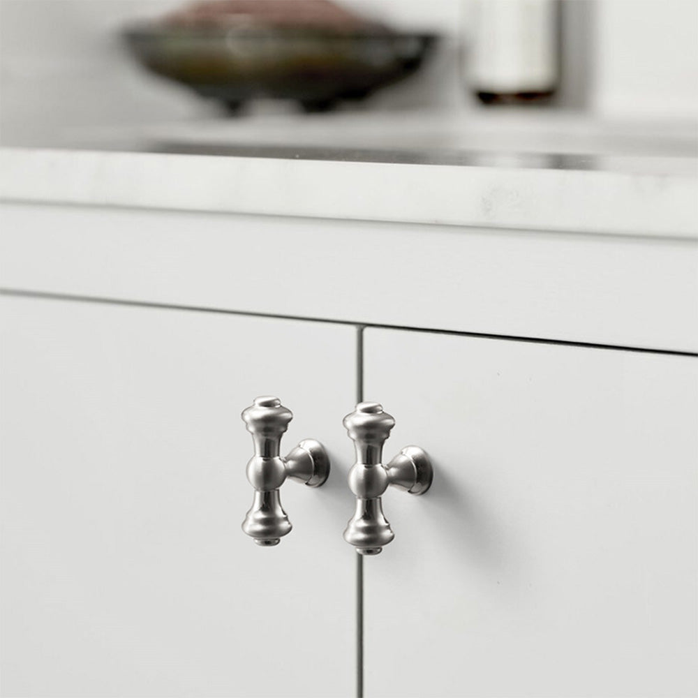 Silver Polished Bar Cabinet Handles and Drawer Pulls Handles for Kitchens by LookiDecor