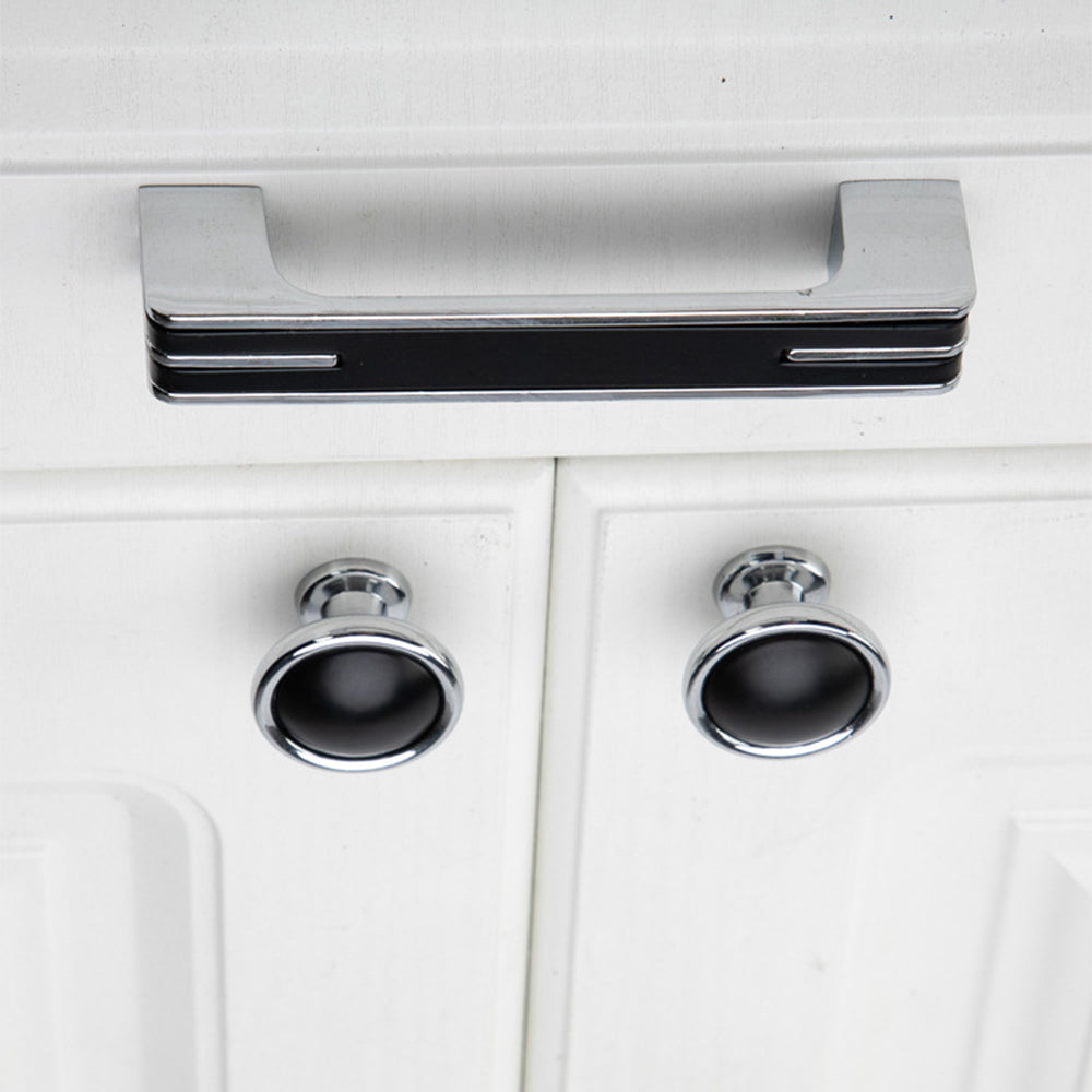 Modern Black and Chrome Kitchen Cabinet Handles by LookiDecor
