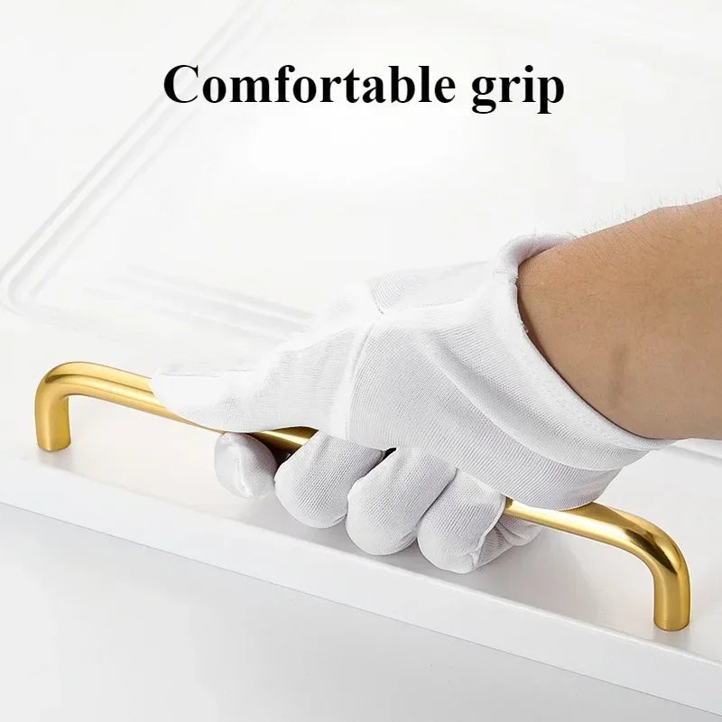 Gold Aluminum Alloy Kitchen Cabinet Handles for Closets Drawer Dresser by LookiDecor
