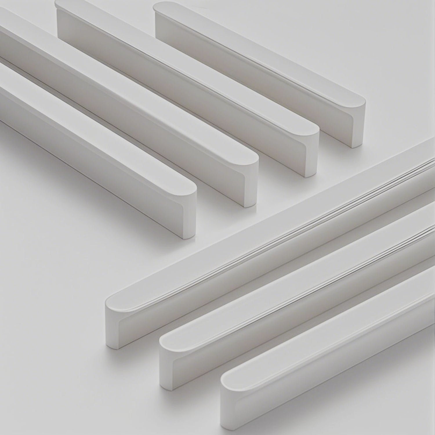 Large White Aluminum Cabinet Handles and Drawer Pulls for Bedroom by LookiDecor