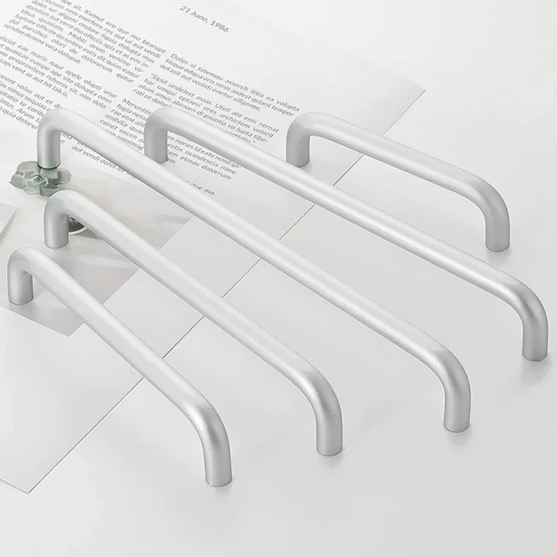 Silver Aluminum Alloy Kitchen Cabinet Handles for Closets Drawer Dresser by LookiDecor