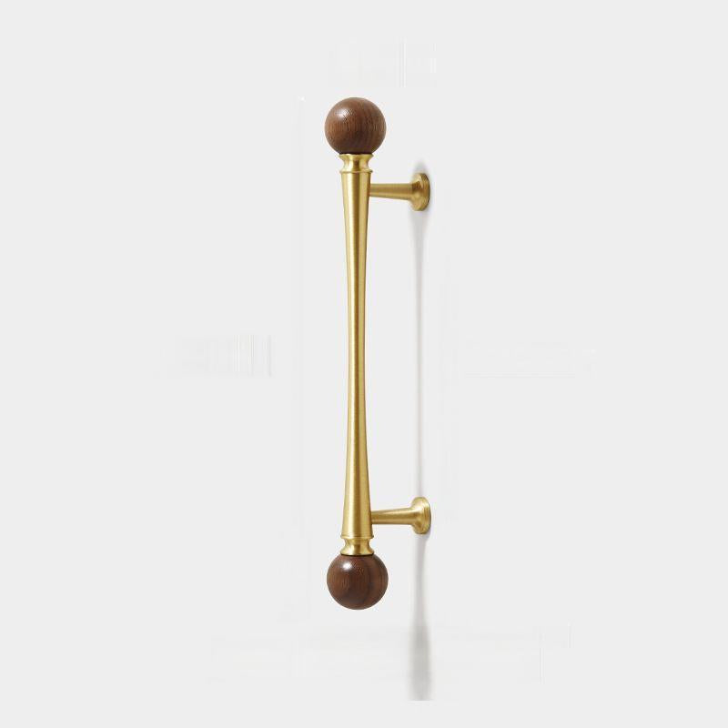 Vintage Walnut Brass Gold Cabinet Handles and Drawer Pulls by LookiDecor