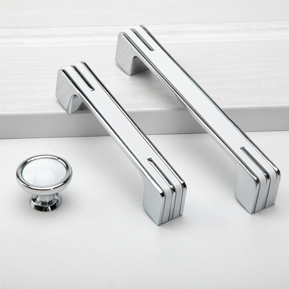 Black and Chrome Modern Cabinet Handles for Kitchens and Drawers by LookiDecor