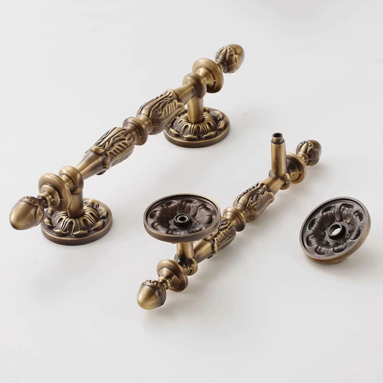 Antique Bronze French Cabinet Handles and Knobs Vintage Door Pulls by LookiDecor