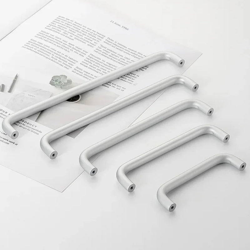 Silver Aluminum Alloy Kitchen Cabinet Handles for Closets Drawer Dresser by LookiDecor