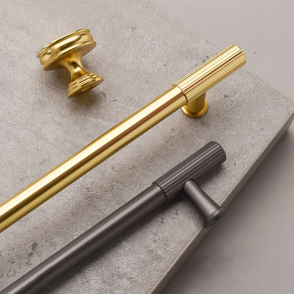 Black Polished Finish Lines Style Kitchen Cabinet T Bar Pulls by LookiDecor