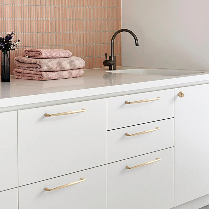 Brushed Gold Zinc Alloy Cabinet Handles for Furniture by LookiDecor
