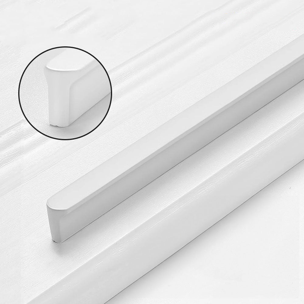 Large White Aluminum Cabinet Handles and Drawer Pulls for Bedroom by LookiDecor