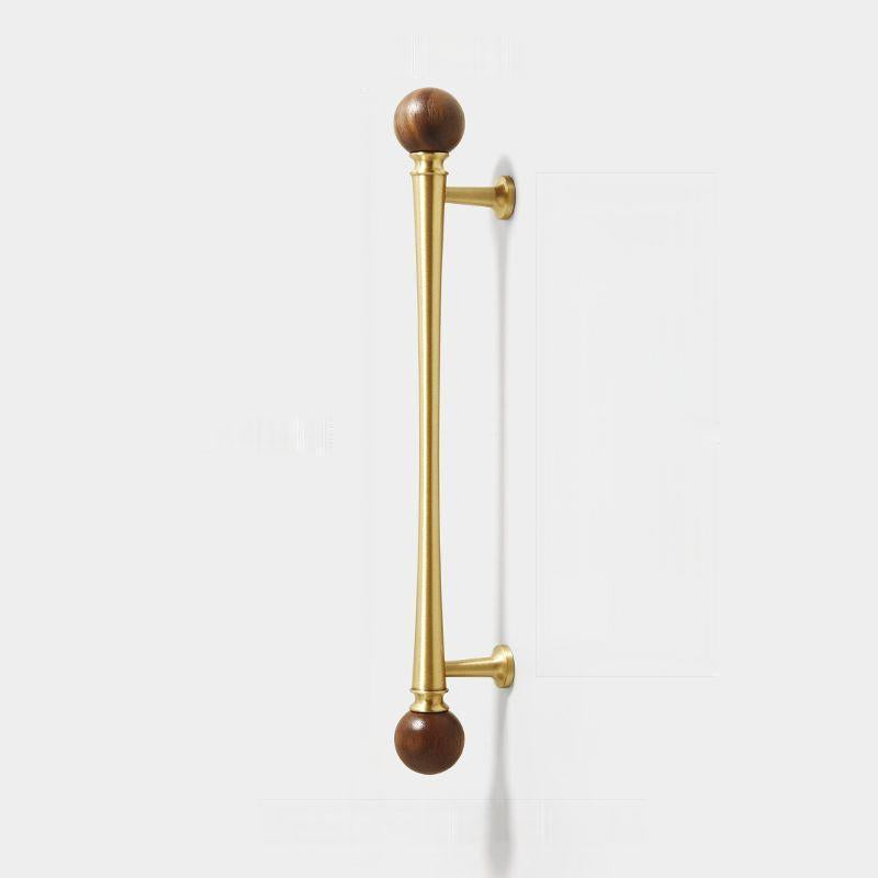 Vintage Walnut Brass Gold Cabinet Handles and Drawer Pulls by LookiDecor