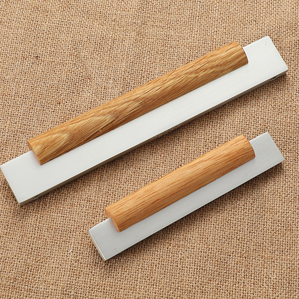Silver Wood Modern Kitchen Cabinet Handles by LookiDecor