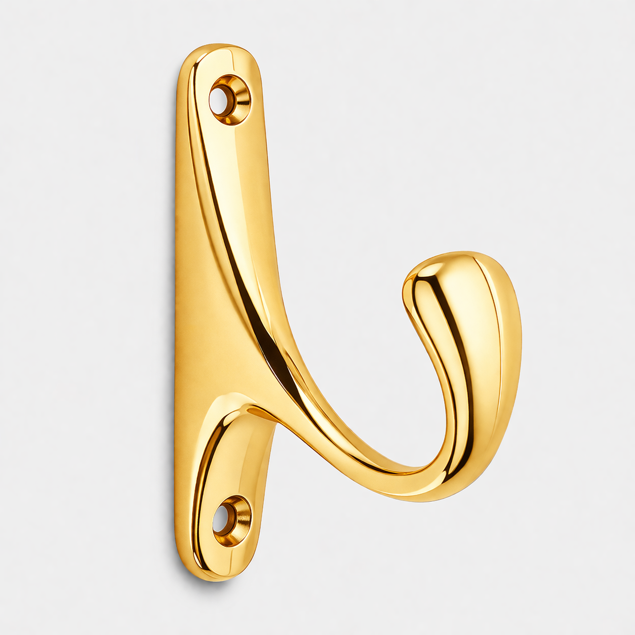 Modern Organic Shape Gold Double Hanging Wall Hook for Bathroom & Entryway