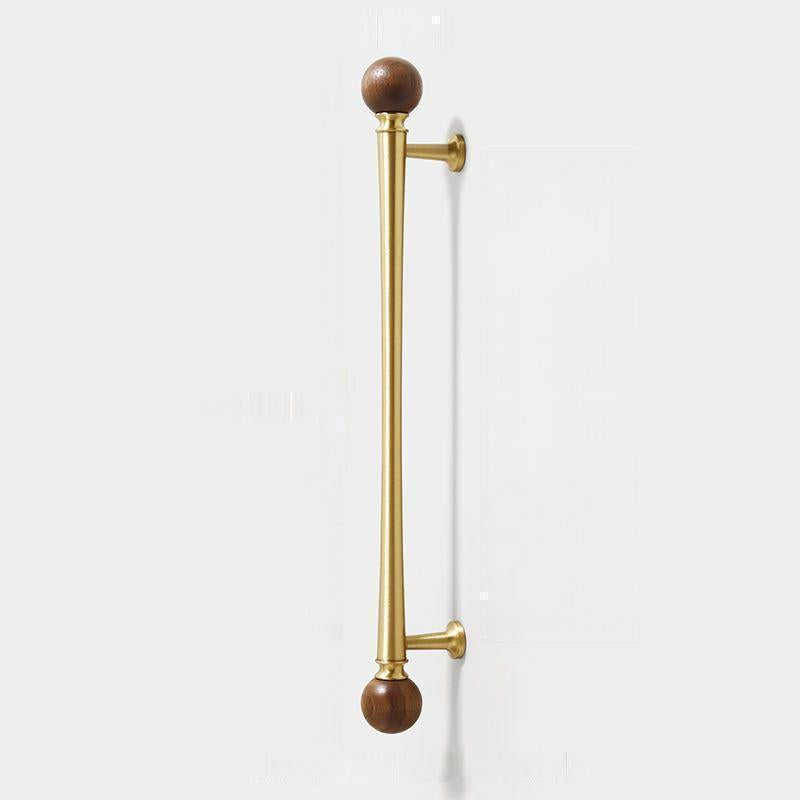 Vintage Walnut Brass Gold Cabinet Handles and Drawer Pulls by LookiDecor
