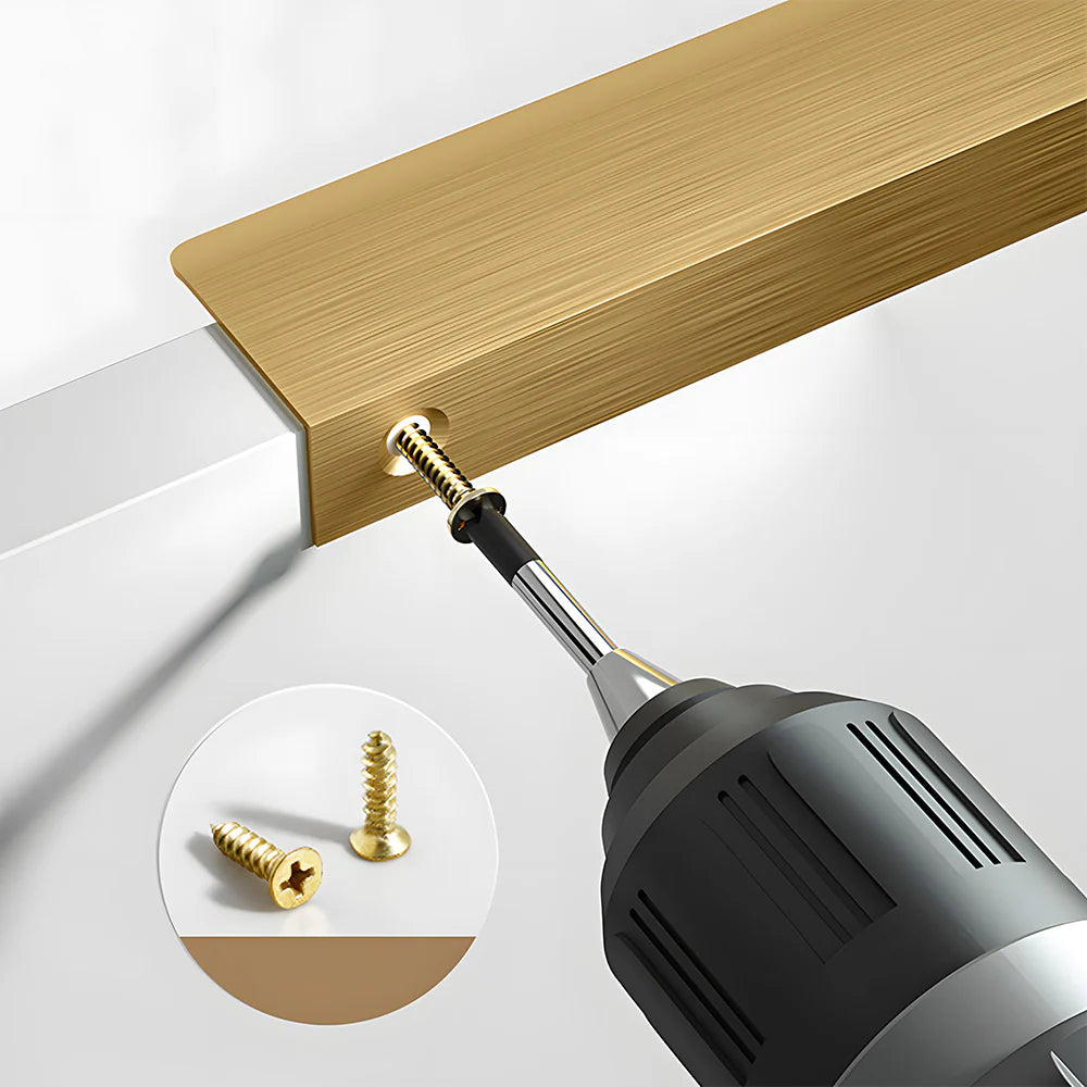 Brushed Gold Cabinet Drawer Edge Pulls by LookiDecor
