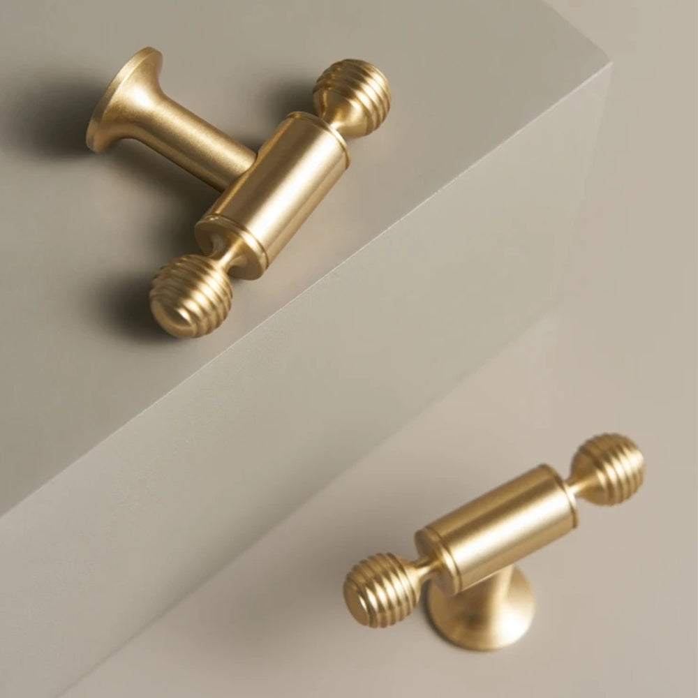 Solid Brass Gold T-BAR Closets Pull Cabinet Furniture Handles by LookiDecor