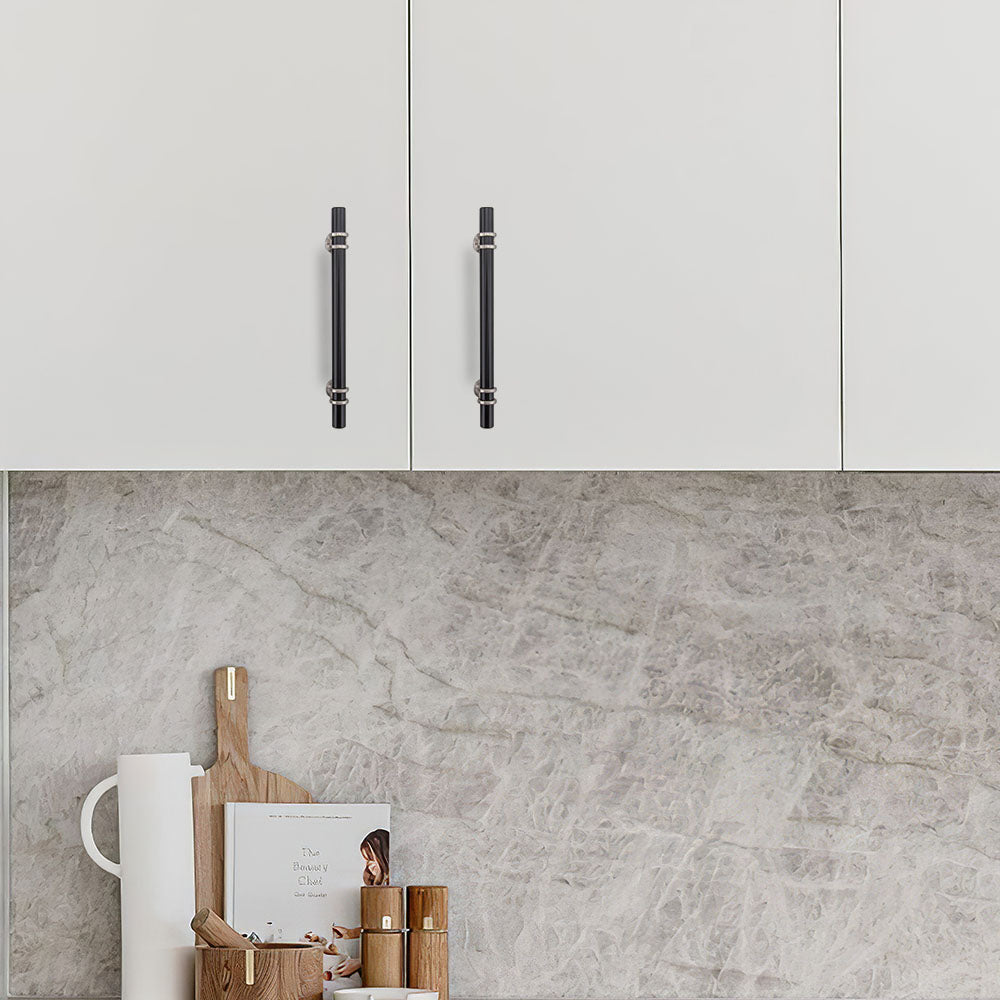 Black Silver Zinc Alloy Fashion Kitchen Cabinet Handles by LookiDecor