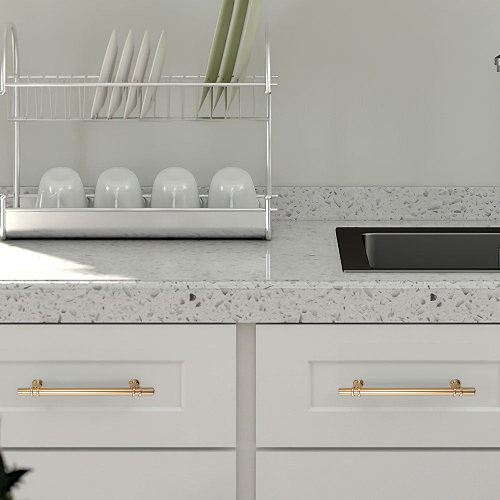 Gold Zinc Alloy European Style Cabinet Pull Handles for Kitchens by LookiDecor