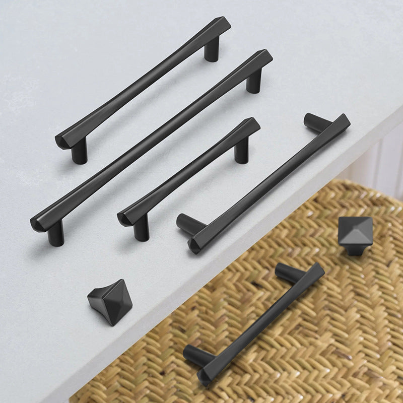 Mordern Black Bathroom Dresser Cabinet Pulls and Handles by LookiDecor