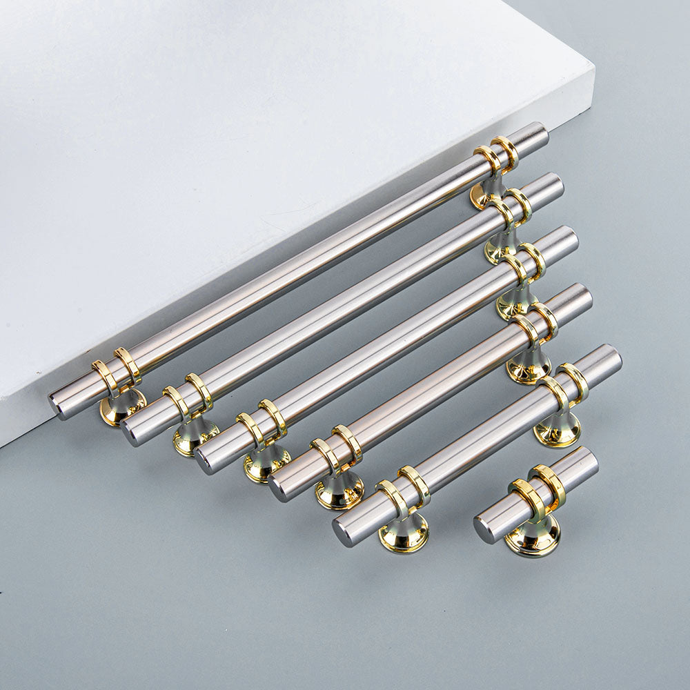 Silver Gold Zinc Alloy Cabinet Drawer Bar Pull Handle by LookiDecor