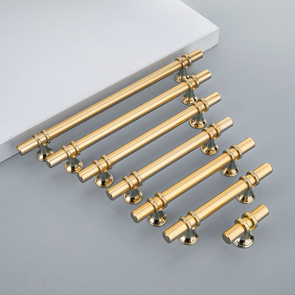 Gold Zinc Alloy European Style Cabinet Pull Handles for Kitchens by LookiDecor
