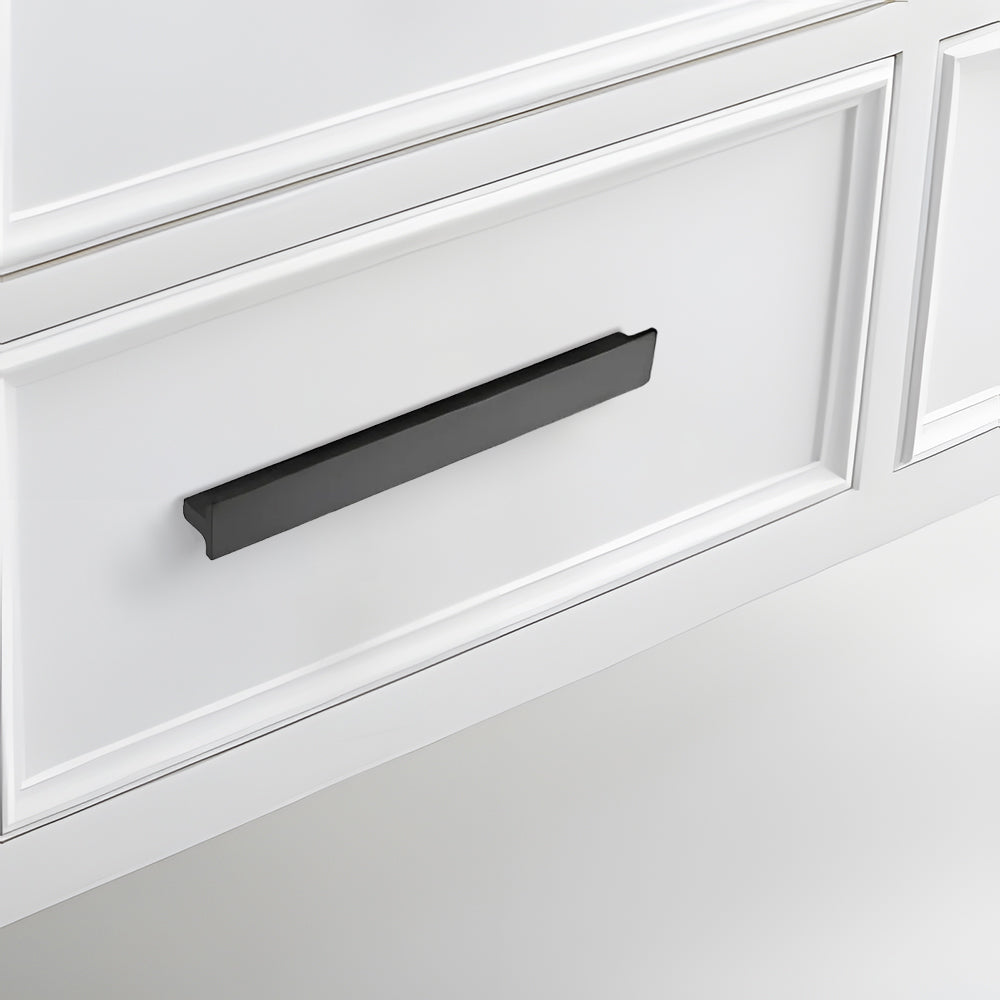 Matte Black Rectangle Shape Kitchen Cabinet Handles and Drawer Pulls by LookiDecor