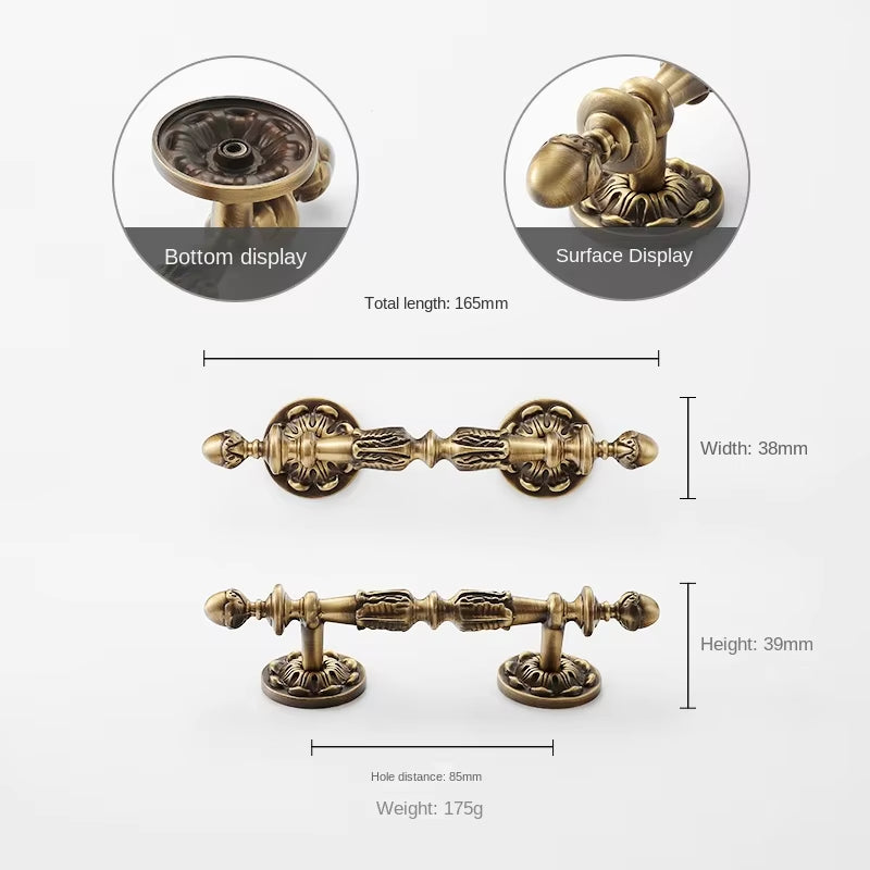 Antique Bronze French Cabinet Handles and Knobs Vintage Door Pulls by LookiDecor