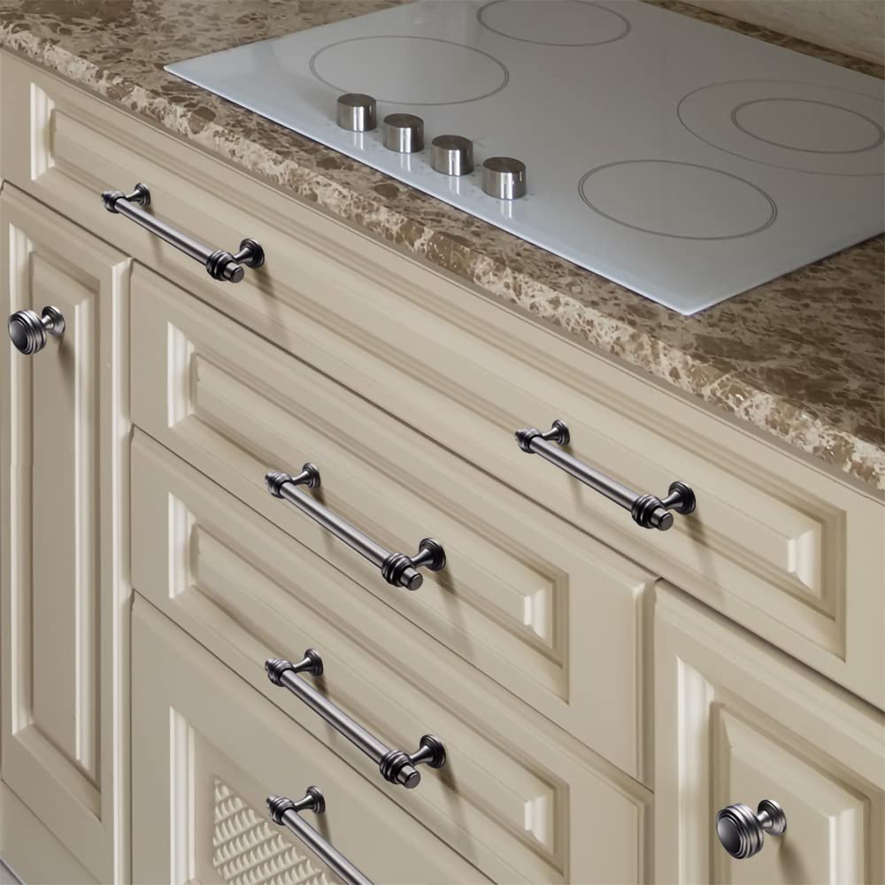 Black Zinc Alloy Polished Bar Cabinet Handles Pulls by LookiDecor