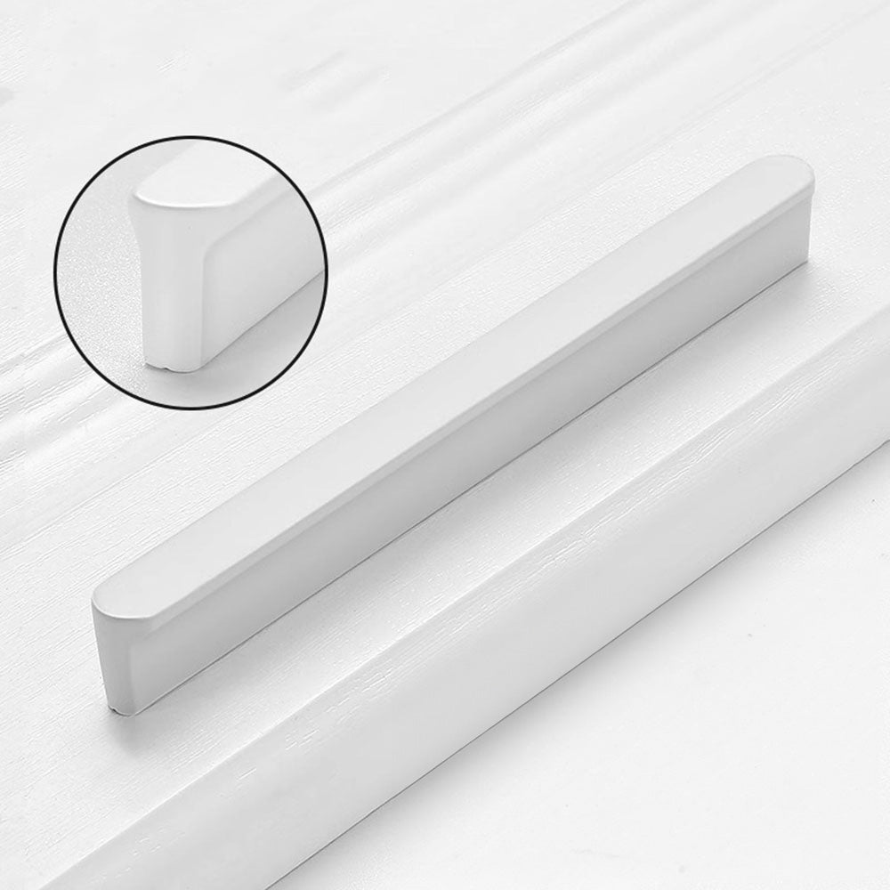 Large White Aluminum Cabinet Handles and Drawer Pulls for Bedroom by LookiDecor