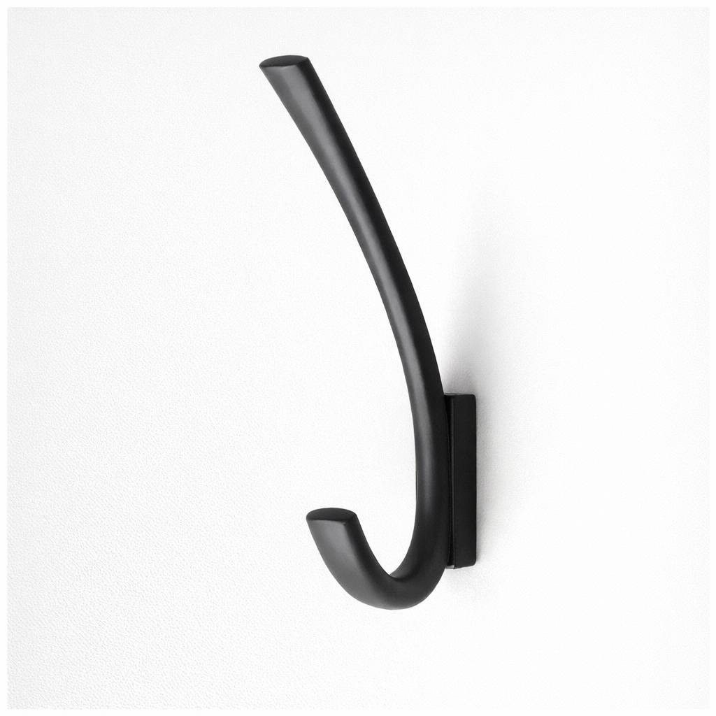 Modern Wall Hook – Matte Black & Brushed Gold Zinc Alloy Coat Hook