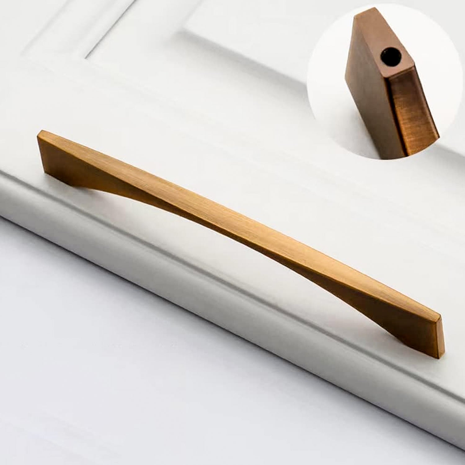 Aluminum Alloy Brushed Brass Bow Pull Cabinet Handles for Kitchens by LookiDecor