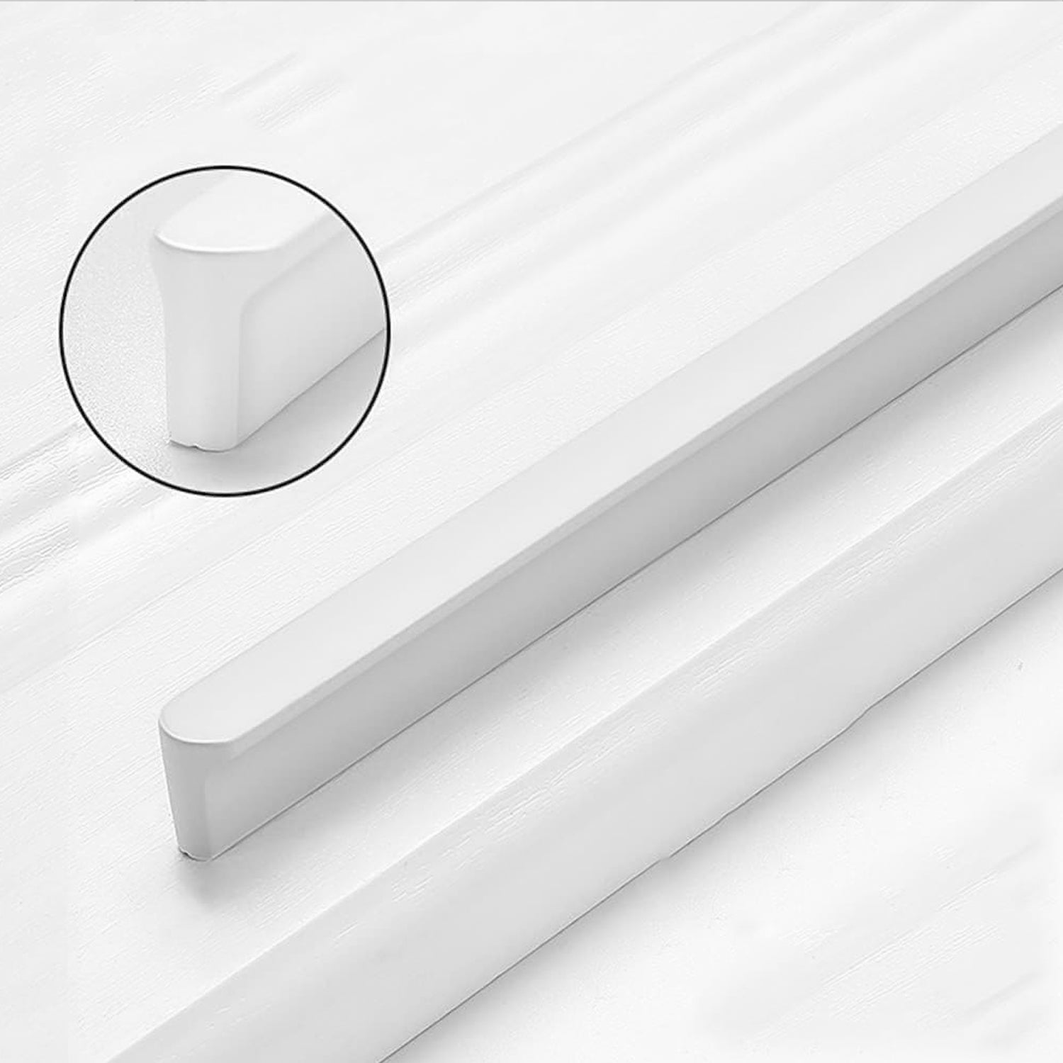 Large White Aluminum Cabinet Handles and Drawer Pulls for Bedroom by LookiDecor