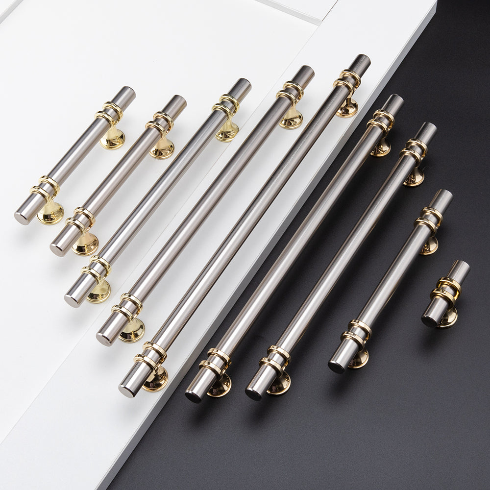 Silver Gold Zinc Alloy Cabinet Drawer Bar Pull Handle by LookiDecor