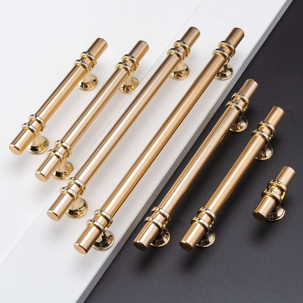 Gold Zinc Alloy European Style Cabinet Pull Handles for Kitchens by LookiDecor