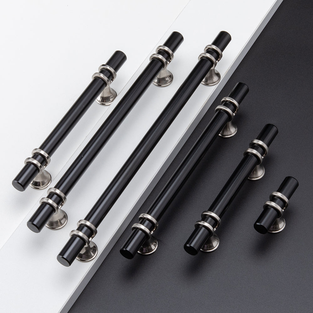 Black Silver Zinc Alloy Fashion Kitchen Cabinet Handles by LookiDecor