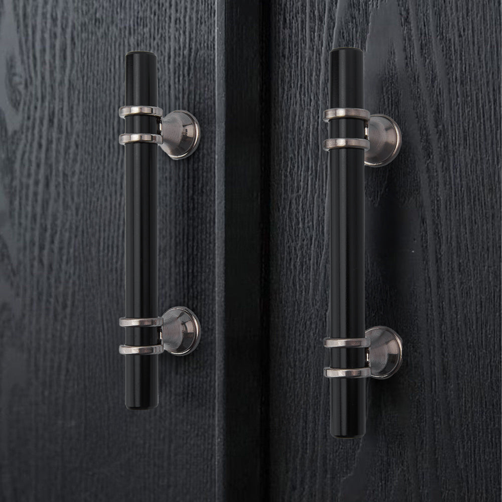 Black Silver Zinc Alloy Fashion Kitchen Cabinet Handles by LookiDecor