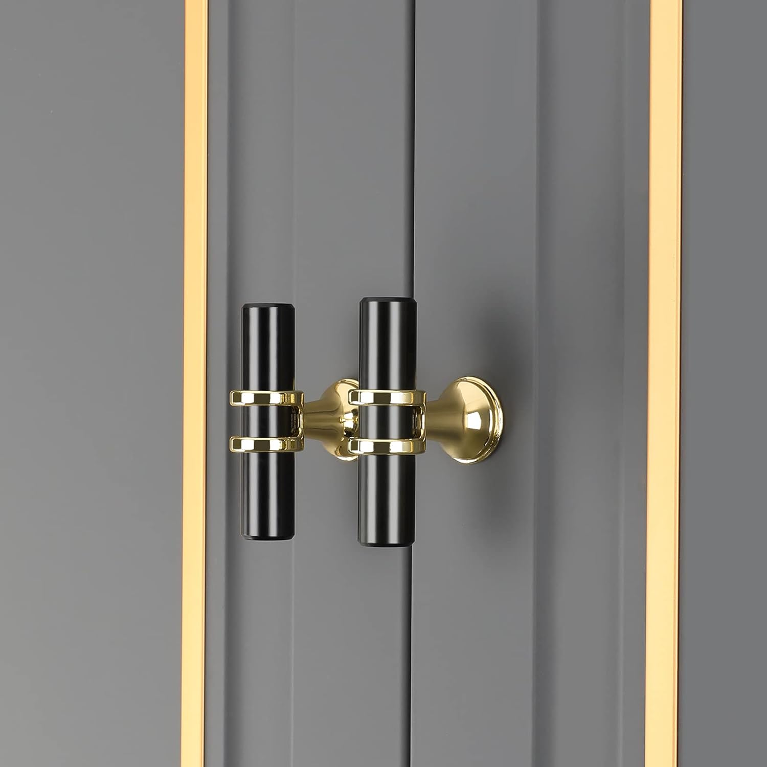 Black Gold Zinc Alloy Kitchen Bar Handles for Cabinets by LookiDecor